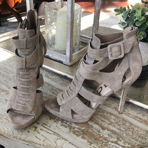 Sam Edelman Suede Taupe Heels